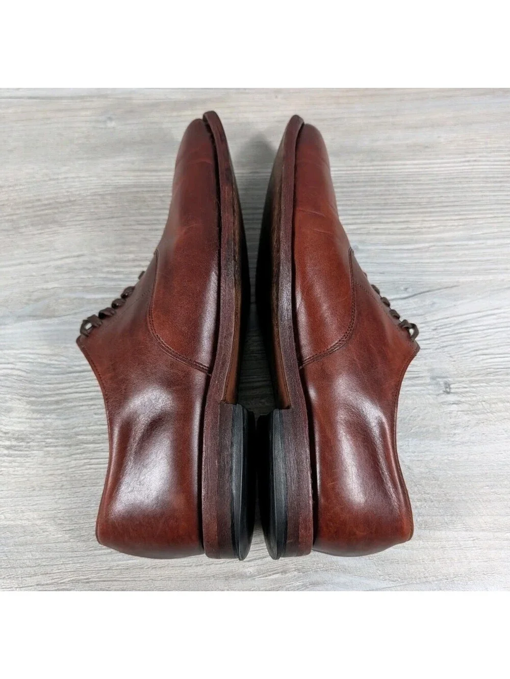 Allen Edmonds Mens 9D Carlyle Brown Leather Oxford Plain Toe USA Dress Shoes